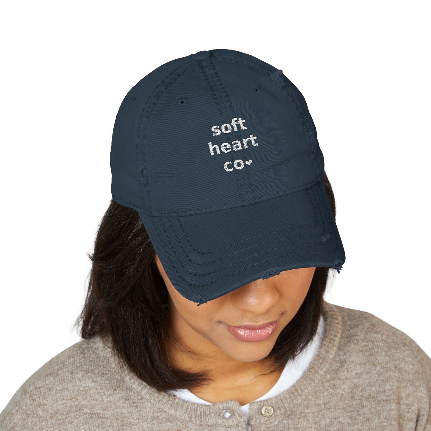 distressed dad hat – softheartco logo mental health cap | softheartco