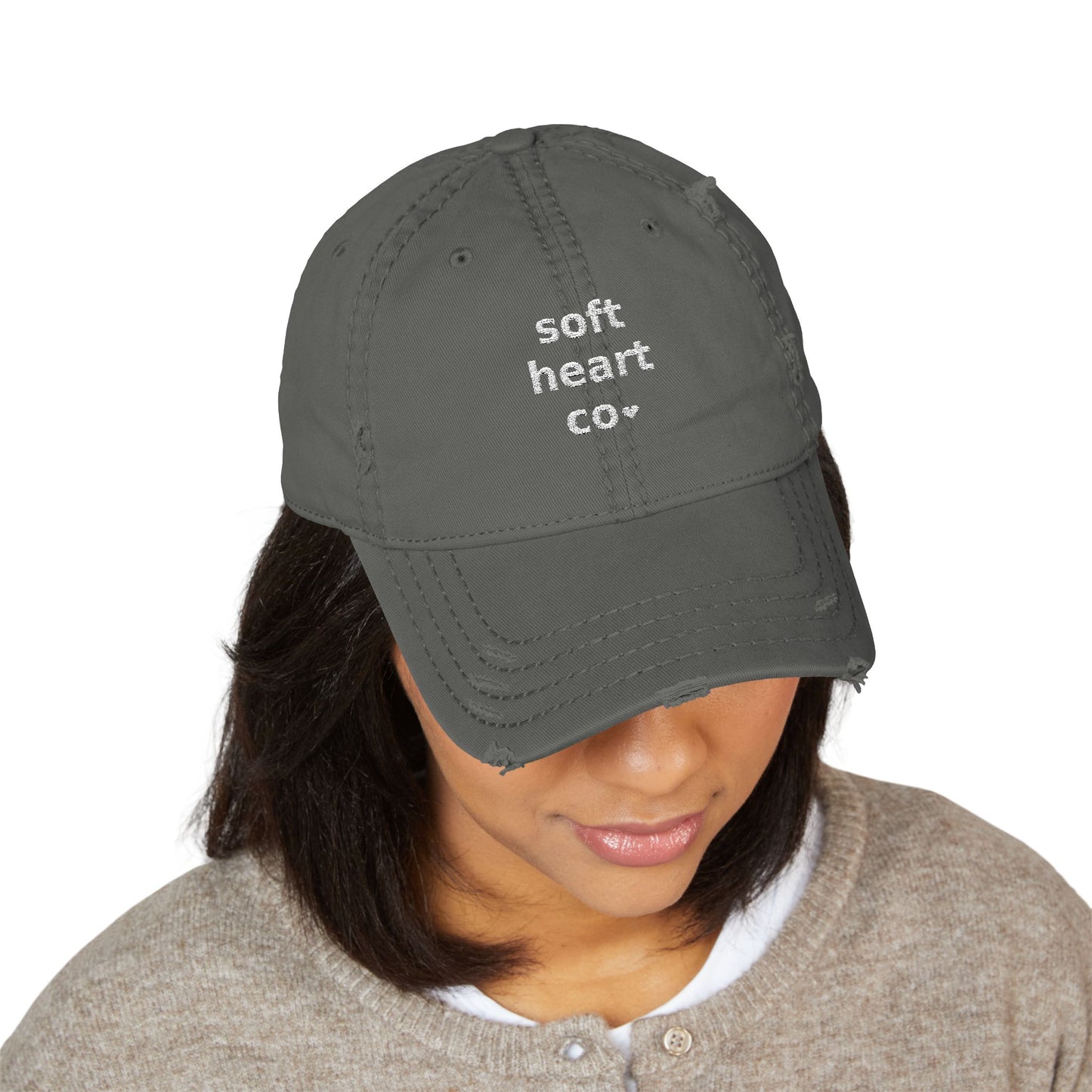 distressed dad hat – softheartco logo mental health cap | softheartco